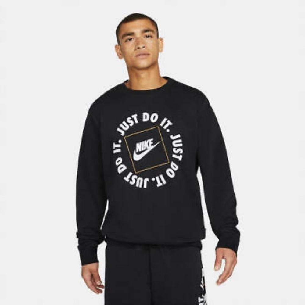Nike Men's Sportswear JDI Fleece Crew Pullover Sweatshirt Black 3XL (DA0157-010)